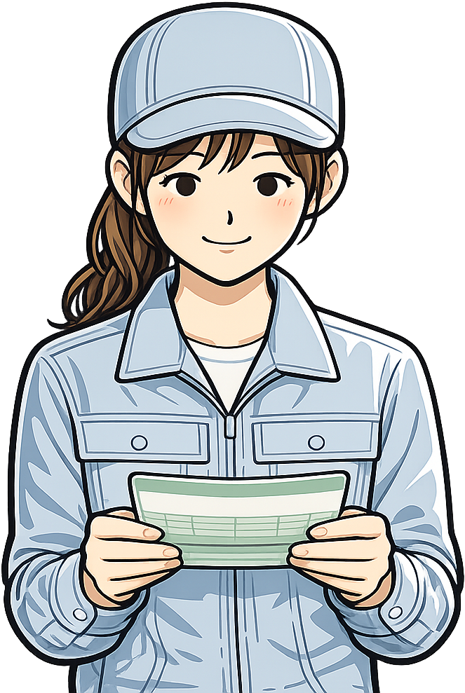 預金通帳を見ている期間工