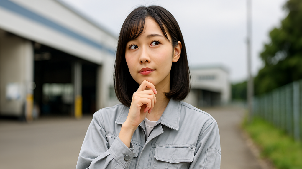 工場で働いている女性