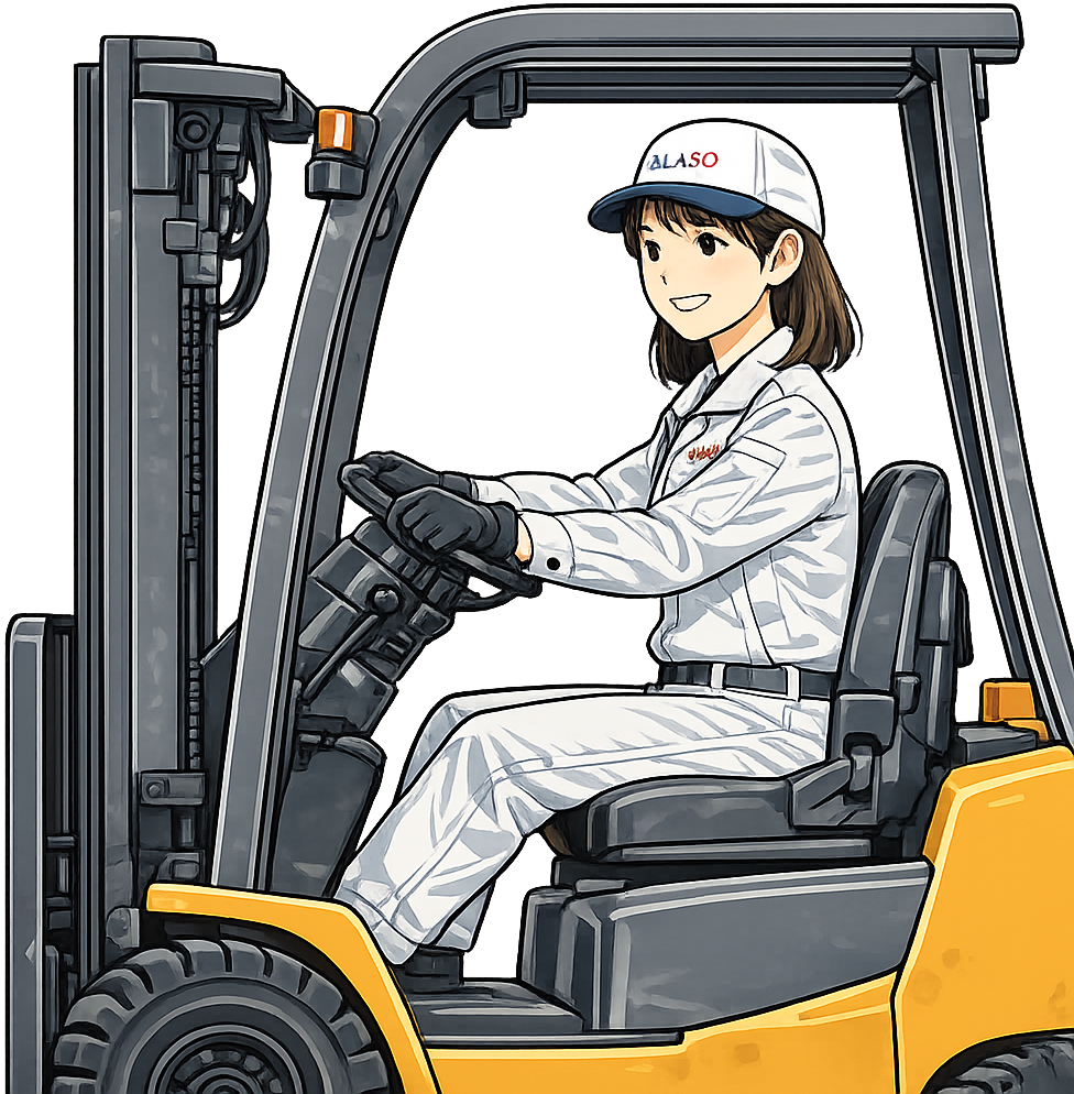 フォークリフトを運転している期間工