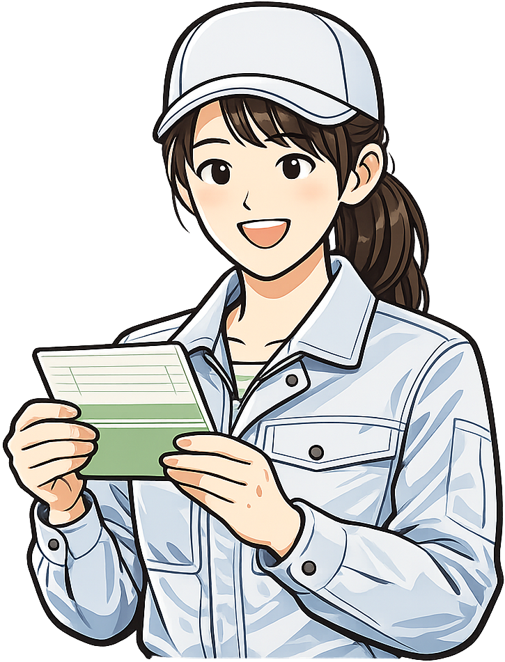 通帳を見ている期間工