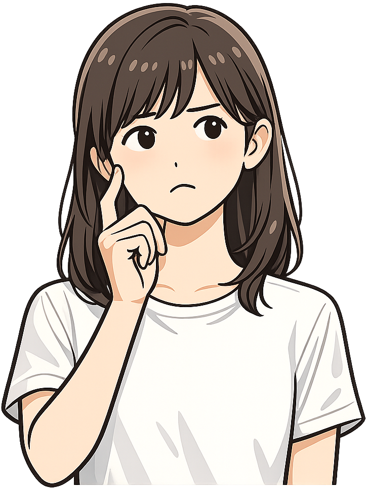 疑問を覚えている女性